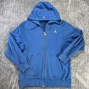 Air Jordan Blue Full Zip Hoodie Mens Medium Jumpman Logo Athletic Casual